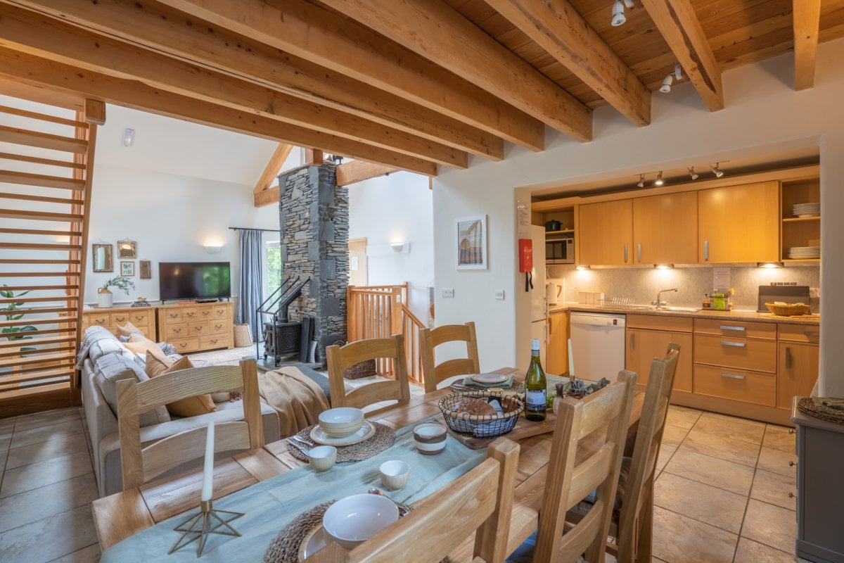 The Byre - open plan lounge kitchen diner